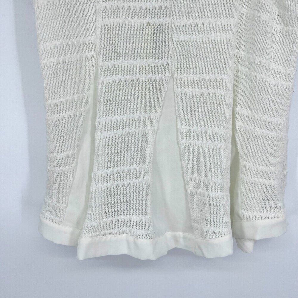 LC Lauren Conrad Top Stripe Ivory Sleeveless Knit Crochet Tank NWT - Picture 8 of 8